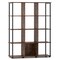 12-Cube Multi-Purpose 5-Tier Cube Storage Bookcase with Rustic Finish and Black Metal Frame